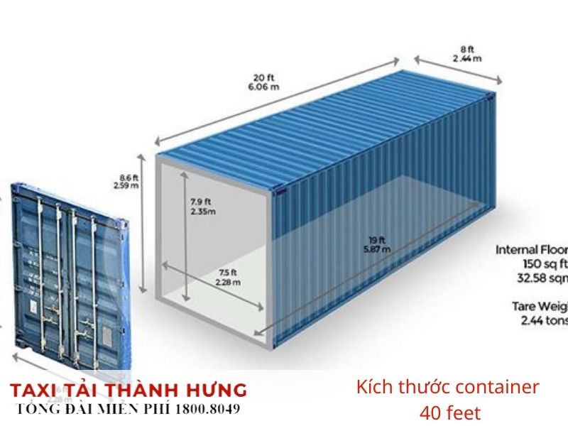 kích thước của container 40 feet